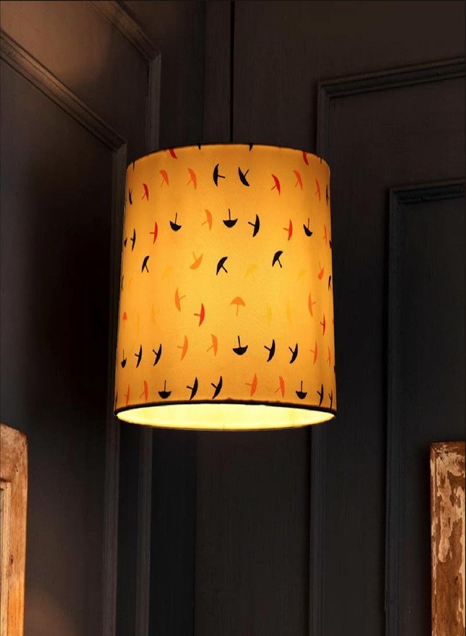 Groeien Fabric Pendant/Hanging Drum Lamp Shade, Decorative Ceiling Light Fixture for Living Room, Home, Bedroom (Modern) - Image 2
